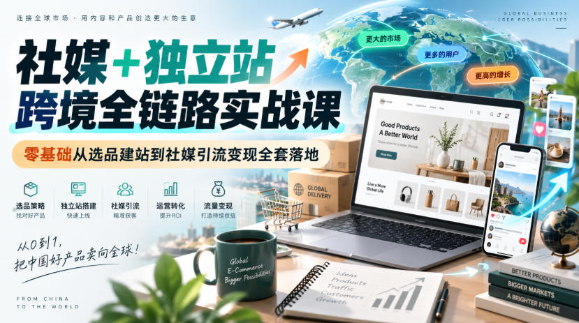 图片[1]_社媒+独立站跨境全链路实战课｜零基础从选品建站到社媒引流变现全套落地