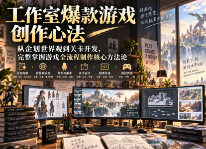 白金游戏工作室：爆款游戏 创作心法｜从企划世界观到关卡开发，完整掌握游戏全流程制作核心方法论_拾壹资源网