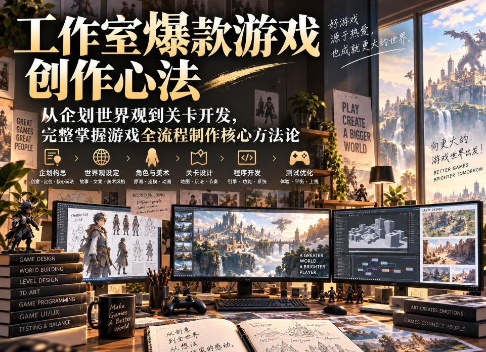 图片[1]_白金游戏工作室：爆款游戏 创作心法｜从企划世界观到关卡开发，完整掌握游戏全流程制作核心方法论