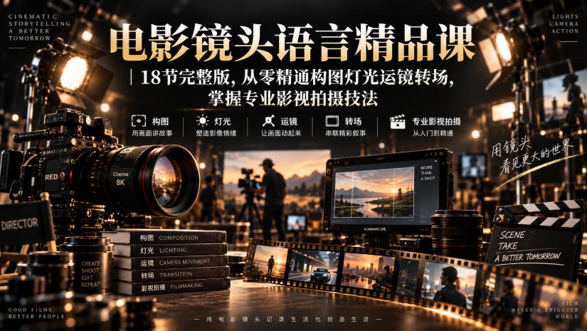 图片[1]_电影镜头语言精品课｜18节完整版，从零精通构图灯光运镜转场，掌握专业影视拍摄技法