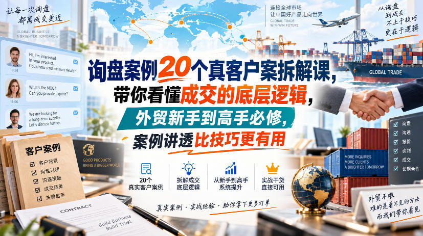 图片[1]_询盘案例20个真客户案拆解课，带你看懂成交的底层逻辑，外贸新手到高手必修，案例讲透比技巧更有用