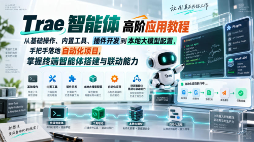 Trae智能体高阶应用教程，从基础操作、内置工具、插件开发到本地大模型配置，手把手落地自动化项目_拾壹资源网