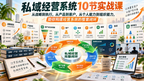 私域经营系统10节实战课，从战略到执行，从产品到客户，从个人能力到组织能力，助你构建经营系统的整套闭环（完整）_拾壹资源网