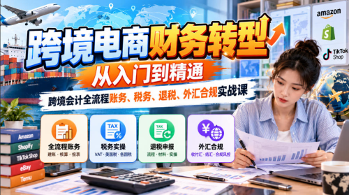 跨境电商财务转型：从入门到精通｜跨境会计全流程账务、税务、退税、外汇合规实战课_拾壹资源网