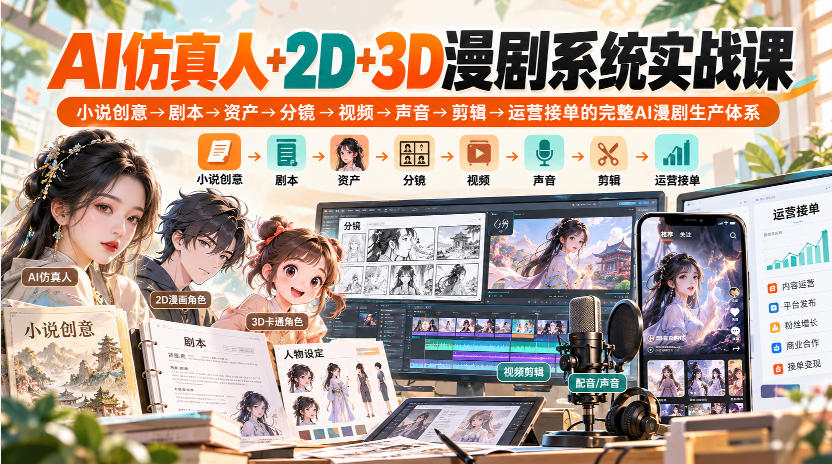 图片[1]_孔明大师兄【AI 精品漫剧】从剧本到成片实战教程,AI仿真人+2D+3D漫剧系统实战课
