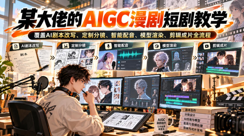 图片[1]_某大佬的AIGC漫剧短剧教学，覆盖AI剧本改写、定制分镜、智能配音、模型渲染、剪辑成片全流程