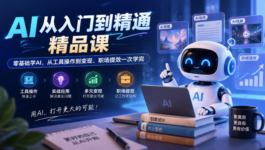 图片[1]_AI从入门到精通精品课，零基础学AI，从工具操作到变现、职场提效一次学完