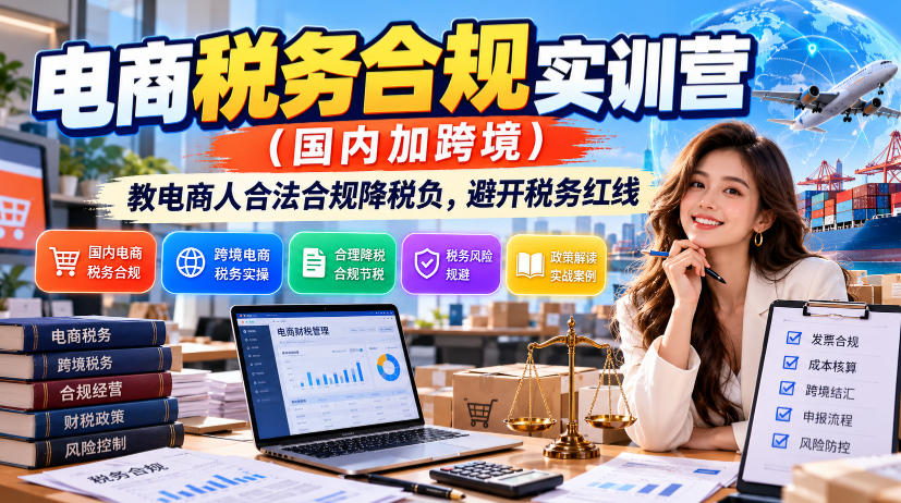 图片[1]_电商税务合规实训营（国内加跨境），教电商人合法合规降税负，避开税务红线